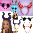 Devil Horns Halloween Fancy Dress Costume Cosplay Party Accessories Evil Ladies
