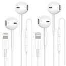 2 Packs-Apple Earbuds with Lightning Connector(Built-in Microphone&Volume Control)[Apple MFi Certified] Headphones Compatible with iPhone 14/13/12/SE/11/XR/XS/X/7/7 Plus/8/8Plus Support All iOS System