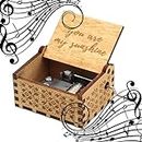 MINGZE Manovella in Legno Music Box meccanismo, varietà di Stili Carillon Creativo Personalizable, Best Gift for Kids Friends (You Are My Sunshine)