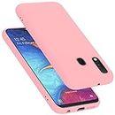 cadorabo Case works with Samsung Galaxy A20E in LIQUID PINK - Shockproof and Scratch Resistant TPU Silicone Cover - Ultra Slim Protective Gel Shell Bumper Back Skin