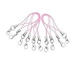ONCRO® Pink Pack of 10 pcs Phone Strap Charm lobster clasp for cell phone Cover keyring Pendrive Badge Holders Charm DIY Jewellery straps thread Ring with Hook smart round zip carry case pouch