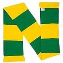 Beyond Happy Unisex Green and Yellow Traditional Bar Scarf Perfect for Football, Rugby and all Sports Fans
