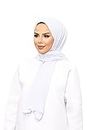Ayenza Moda ¨ Jersey Hijab Head-Wrap Turbante Soft Touch Elastico Durevole Turco Qualità, Bianco nordico, Etichettalia unica