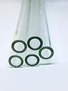 LC GLASS 4 Inch Long 6 PIECE Premium Borocilicate Glass Tubes 12 mm OD 2 mm ID Wall