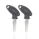 2x Motorcycle Black Uncut Key Blank For Mopeds Chinese Scooters Bike GY6 150cc