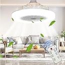 Ceiling Fans with Lights and Remote, Fan Light Ceiling 85-265V Ultra-Powerful, 3 Wind Speeds, Upgraded Lighting Fan with Timing Function, Sleep Mmode, for Bedroom Living Room Dining Room (White)