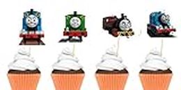 Pack of 20 Train Theme Cup Cake Toppers | Engine Theme Table Decoration Cake Toppers