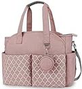 Large Changing Bag,Baby Nappy Changing Bag Diaper Bag for Mom & Dad Portable Messenger Tote Bag (Pink)