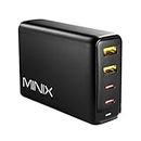 MINIX Chargeur GaN Universel à 4 Ports Turbo 100 W Charge Rapide 2 x USB-C Power Delivery 3.0 (Max 100 W), 2 x USB-A Quick Charge 3.0 (Max 18 W). Vendu Directement par Minix. (Neo P2)