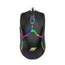 Ant Value GM1001 USB Wired Gaming Mouse,6 Adjustable 12800 DPI Computer Mouse,Optical Sensor 13 RGB Mouse with software and 6 Programmable Buttons,Ergonomic PC Gaming Wired Mouse for Laptop/PC - Black