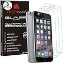 [3 Pack of] TECHGEAR GLASS Edition for iPhone 6s, iPhone 6 (4.7 Inch) - Genuine Tempered Glass Screen Protector Guard Covers Compatible with Apple iPhone 6s, iPhone 6 [3D Touch Compatible]