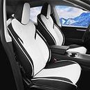 Elantrip for Tesla Model 3/Y Seat Covers Full Set & Front Pair - Waterproof, Comfortable Faux Leather, for Tesla Model Y Model 3(2017-2023) Black