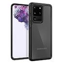ORETech Compatible with Samsung Galaxy S20 Ultra Case, Clear Case for Samsung S20 Ultra Phone Case Thin Hard PC Silicone TPU Frame Protective Cover for Galaxy S20 Ultra 5G 6.9"(2020) Black