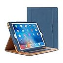Danycase Case for iPad 2 iPad 3 iPad 4Case Leather Stand Folio Case Cover for Apple iPad 2/3/4Case with Multiple Viewing Angles, Document Card Pocket (Navy)