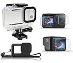 Action Pro™ Made in India Camera Accessories kit Waterproof case, Silicon Case and 9H Tempered Glass Compatible with GoPro Hero 9/10/11/12 Cameras