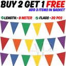 9M COLOUR BUNTING 20 FLAGS PARTY WEDDING DECORATION EVENT GARDEN HOME OUTDOOR