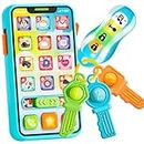 JOYIN Baby Musical Toy Phone and Car Keys Teether Set, 60+ Music and Learning Phrases, Baby Learning Toys 6-12 Months, Toddler Birthday Gifts for 1 2 3+ Year Old Girs Boy Toys