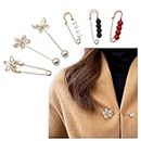 Brooch Pin, Neckline Safety Pin, Small Brooches for Women, Brooch Safety Pins for Women Girls, 6 PCS Brooches and Pins for Women Girls Clothing Dresses Decoration Accessories