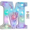 Unicorn Light Up Letters, LED Letter Lights 18 Color Changing Diamond Alphabet Sign Unicorn Gifts for Girls Women Party Birthday Decorations Remote Night Light Christmas Valentine Wall Table Decor - M