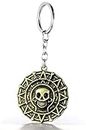 RainSound Pirates of Caribbean Skull Head Aztec Coin Metal Keychain (Gold)