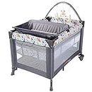 LIVINGbasics Portable Baby Playard and Changing Table, Foldable Playard Suitable for Home/Travel/Outdoor