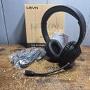 LEVN USB Wired Headset With Microphone Noise Canceling Mute in-line For Computer