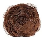 FENNCO estilos Hayley Rosa gasa Manta Decorativa Almohada, relleno incluido, 40,6 cm redondo