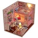 Itian Hölzernes DIY Dollhouse Mini handgemachtes Installationssatz für Mädchen Märchen Hauptdekoration Haus