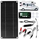 Solar Panel Kit 30W 12V Solar Car Battery Trickle Charger&maintainer,Polycrystalline Silicon Solar Powered Battery Charger w Voltage Regulator,High Efficiency for Cars Rv Boat Off-Grid System