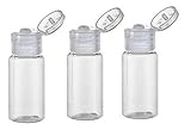 24PCS 15ml / 0.5oz Empty Clear Plastic Flip Cap Cosmetic Dispenser Bottle Container Vial Pot For Shampoo Lotions Emollient Water Shower Gel Emulsion Sample Toiletry Labs