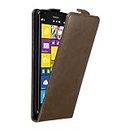 Cadorabo Case Compatible with Nokia Lumia 1520 in Coffee Brown - Flip Style Case with Magnetic Closure - Wallet Etui Cover Pouch PU Leather Flip