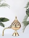 DOKCHAN Curated with Loban Burner Dhooni 5 Inch Dhoop Dhuni Brass Table Diya Brass Incense Holder