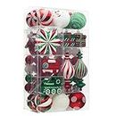 Valery Madelyn Christmas Tree Ornaments Set, 80ct Red Green White Shatterproof Christmas Tree Decorations Bulk, Whimsical Decorative Hanging Ball Ornaments for Xmas Trees Holiday Party Decor