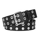 LUKSOFT Leather Waist Belt Punk Rock Grommet Belt for Jeans Party Body Jewelry Accessories for Women and Girls 42 inch
