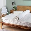 The White Willow Orthopedic Super Soft Mattress Topper 1 Inch Queen Size 72x60x1 Inches-Off White