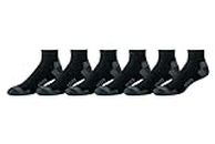 Amazon Essentials Men's 6-Pack Performance Cotton Cushioned Athletic Ankle Socks, Black, Shoe Size: 6-12