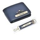 YOUR GIFT STUDIO Faux Leather Personalised Wallet With Customized Keychain Name, Men Birthday Gift Set For Men Combo, Birthday Gifts For Boyfriend, Husband, Father, Brother With Name And Charm- Blue