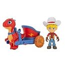 Dino Ranch Vehicle - Features Pull Back 5” Dino Blitz Chariot & 3” Dino Rancher Jon - Three Styles to Collect - Toys for Kids Featuring Your Favorite Pre-Westoric Ranchers