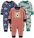 Simple Joys by Carter's Boys' 3-Pack Loose Fit Flame Resistant Fleece Footless Pajamas, bear/alligator/fox/Racoon, 24 Months