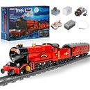 Julvo 12010 Magic Train Building Set, Remote/App Control Steam Train Building Blocks Kits With LED Lighting, Creative Gifts Toys, Passenger Train Toy Set for Kids Age 8+(2086 pcs)