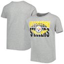 Youth Heather Gray Pittsburgh Steelers Football T-Shirt