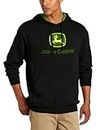 John Deere NCAA Mens Trademark Logo Core Hood Pullover Fleece Black