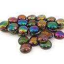Color Stone Glossy Shiny Round Glass Pebbles for Fish Tank Aquarium Garden Home Outdoor Pathways Decoration (Rainbow, 5 Kg)