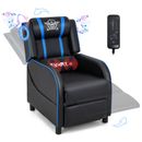 Massage Gaming Recliner Chair PU Leather Single Recliner Sofa Chair Blue