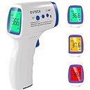 Non-Contact Electronic Thermometer Infrared Forehead Digital Thermometer Accurate and Fast Measurement Three Color Back Light Display of Temperature Gun for Children Adult Home Health Care Blue
