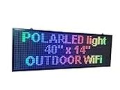 WiFi P6 high Resolution LED RGB Color Sign 40" x 11" with high Resolution P6 128x32 dots and New SMD Technology. Perfect Solution for Advertising