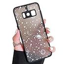 ZTOFERA Compatible with Samsung Galaxy S8 Case, Planet Star Space Pattern Protective Phone Case Translucent Frosted Hard PC Back Case Silicone Bumper Shockproof Cover for Samsung Galaxy S8 - White Sky