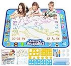 Jasonwell Aqua Water Doodle Mat 40 X 32 Inches Extra Large Magic Drawing Doodling Mat Coloring Mat Educational Toys Gifts for Kids Toddlers Boys Girls Age 3 4 5 6 7 8 Year Old