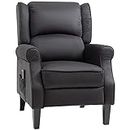 HOMCOM Massage Recliner Chair for Living Room, Push Back Recliner Sofa, Wingback Reclining Chair with Extendable Footrest, Remote Control, Side Pockets, Black