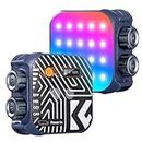 K&F Concept 60 LED RGB Video Light, 360° Full-Colour Portable Photo Light, 2500K-9900K CRI 96+, con 21 Efectos de luz, Mini Camera Light con batería 2000mAh para vlogging, Selfie, fotografía, Azul